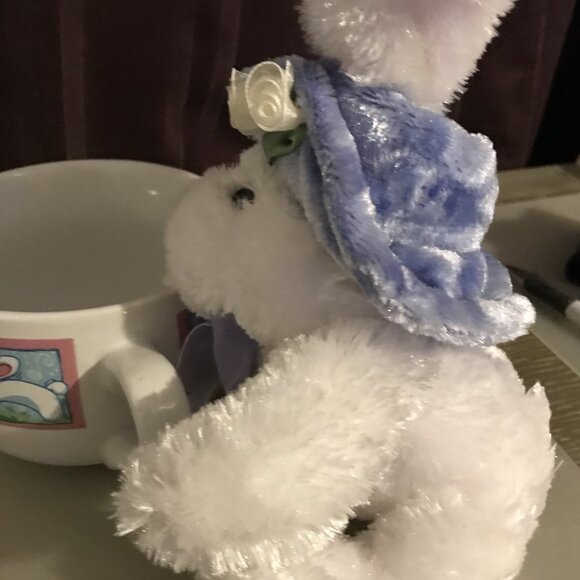 Dan Dee Collector's Choice white and pink stuffed bunny in 16 oz ceramic mug. - Picture 14 of 15